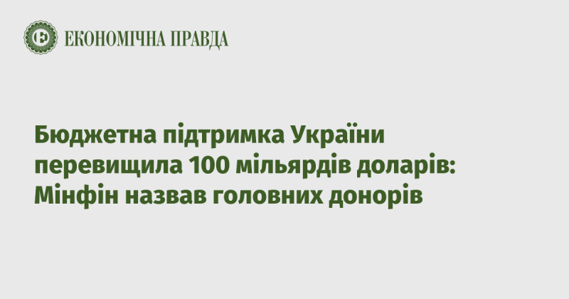 Фінансова допомога Україні перевищила 100 мільярдів доларів: Міністерство фінансів вказало на основних благодійників.