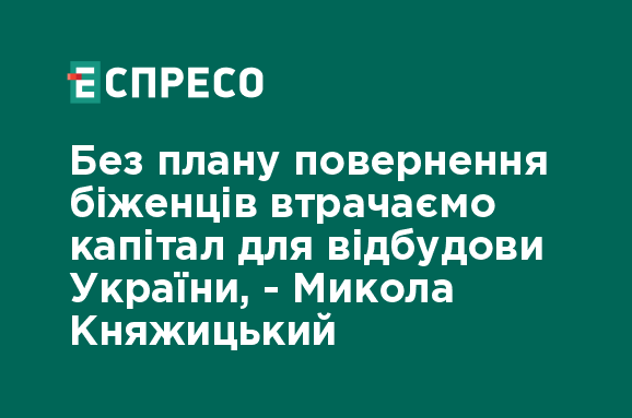 Княжицький: Потрібно розробити стратегію для повернення біженців.